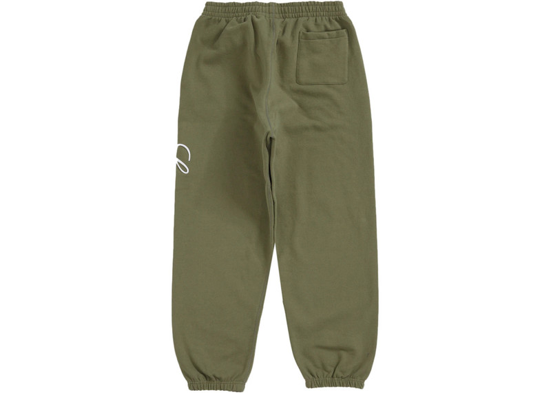 Supreme Supreme Raised Script Sweatpant Light Olive outlook