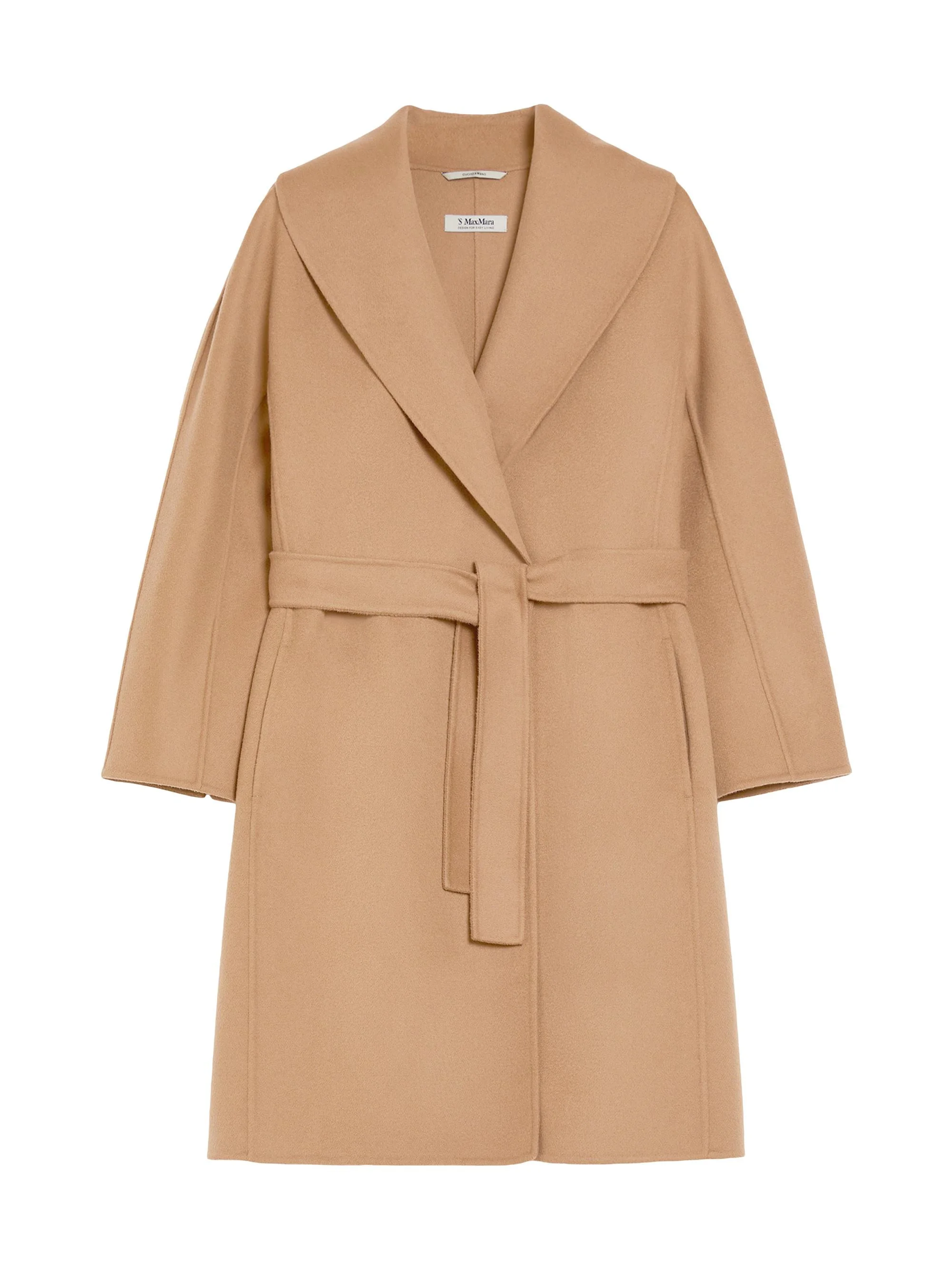 Women's Double Faced Wool Robe Coat - Camel - 1
