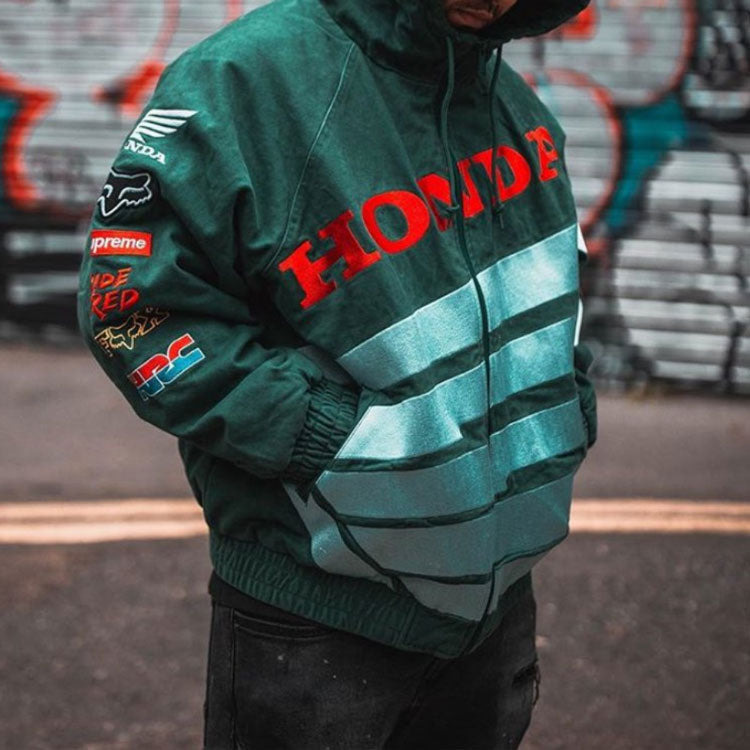 supreme HONDA FOX ジャージ Supreme Honda Fox Racing Puffy Zip Up Jacket Dark Green