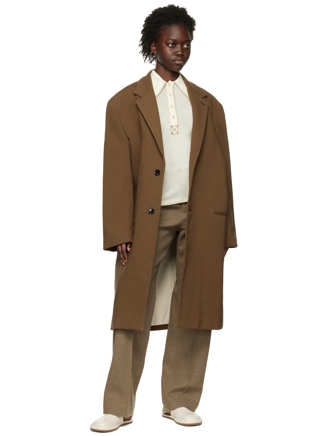 Lemaire Brown Chesterfield Coat | ssense | REVERSIBLE