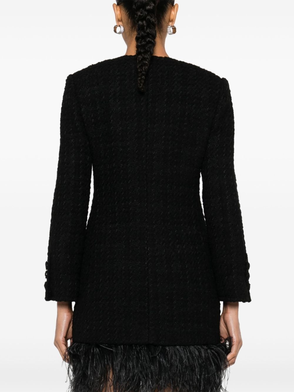 mÃ©lange-effect tweed jacket - 4