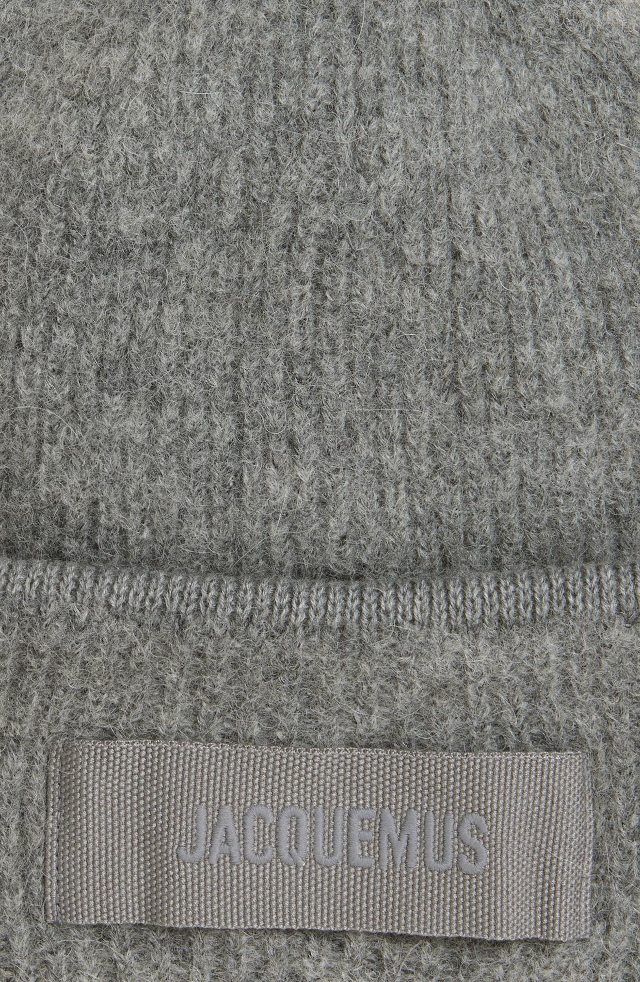 Jacquemus Le Bonnet Grosgrain Alpaca & Wool Blend Beanie in Dark Grey at Nordstrom - 2