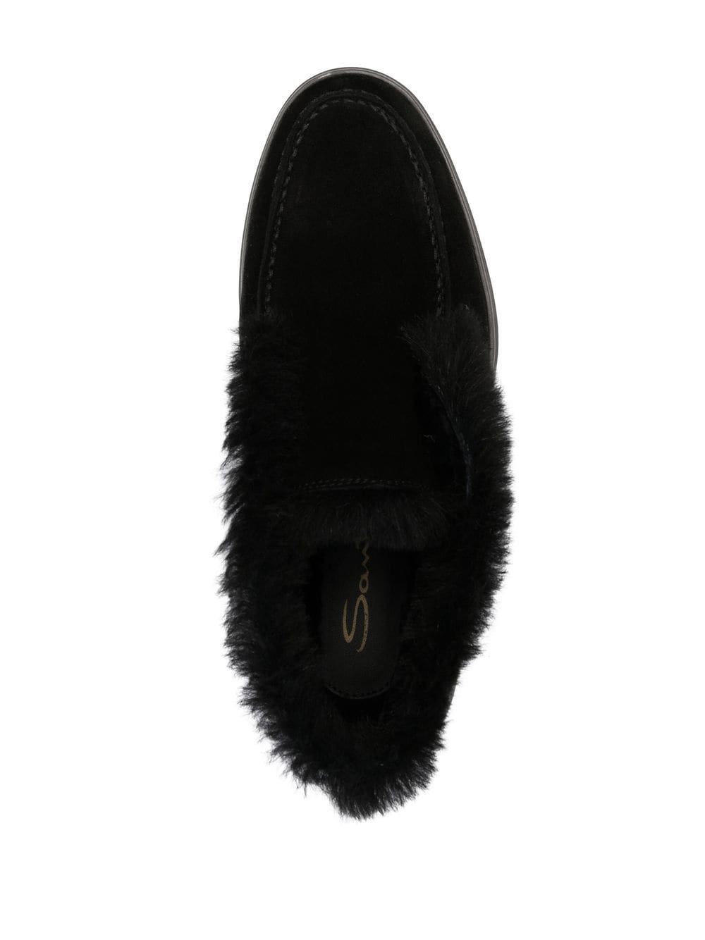 slip-on shearling loafers - 4