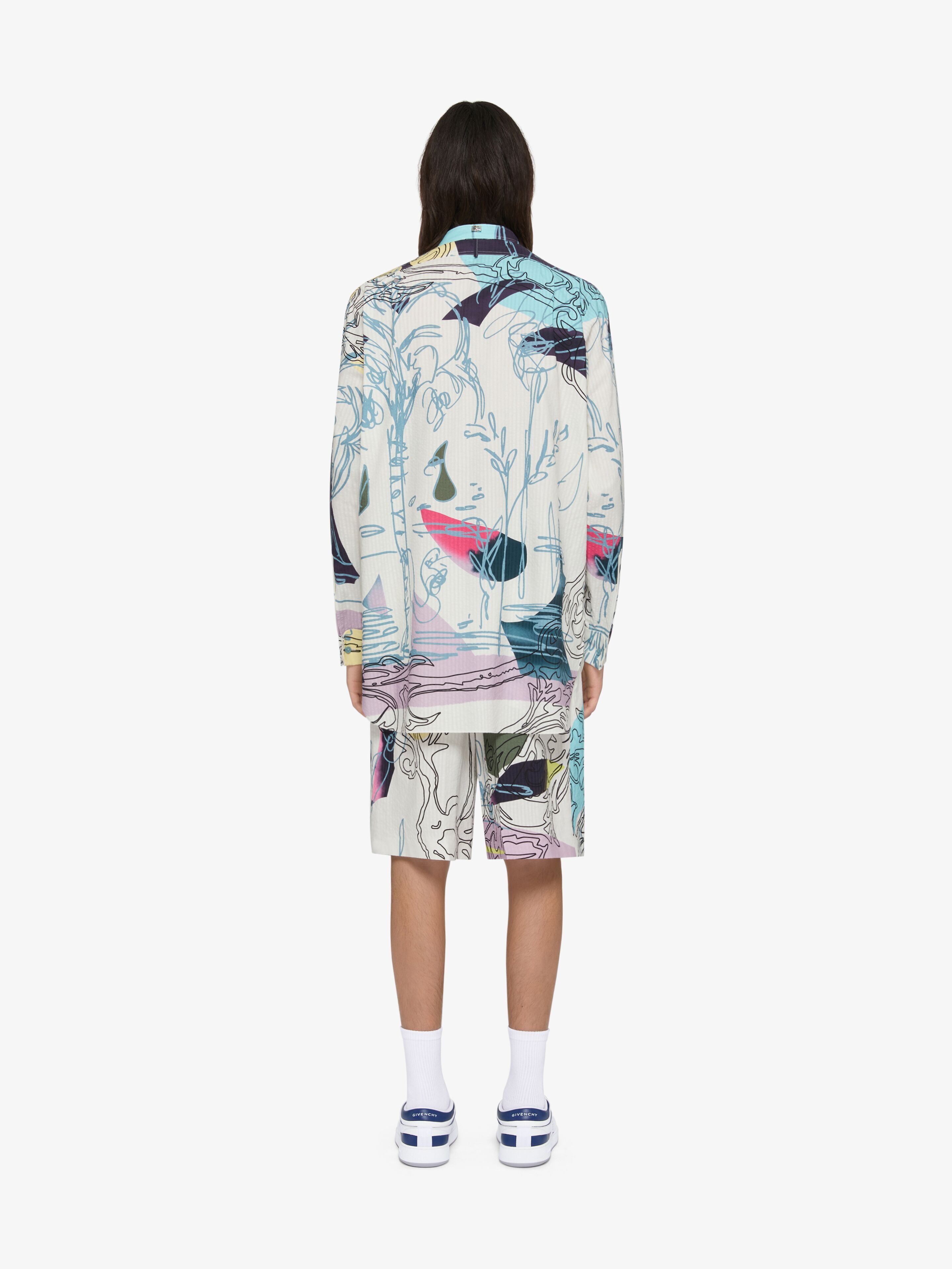 PRINTED SHIRT IN SEERSUCKER COTTON - 3