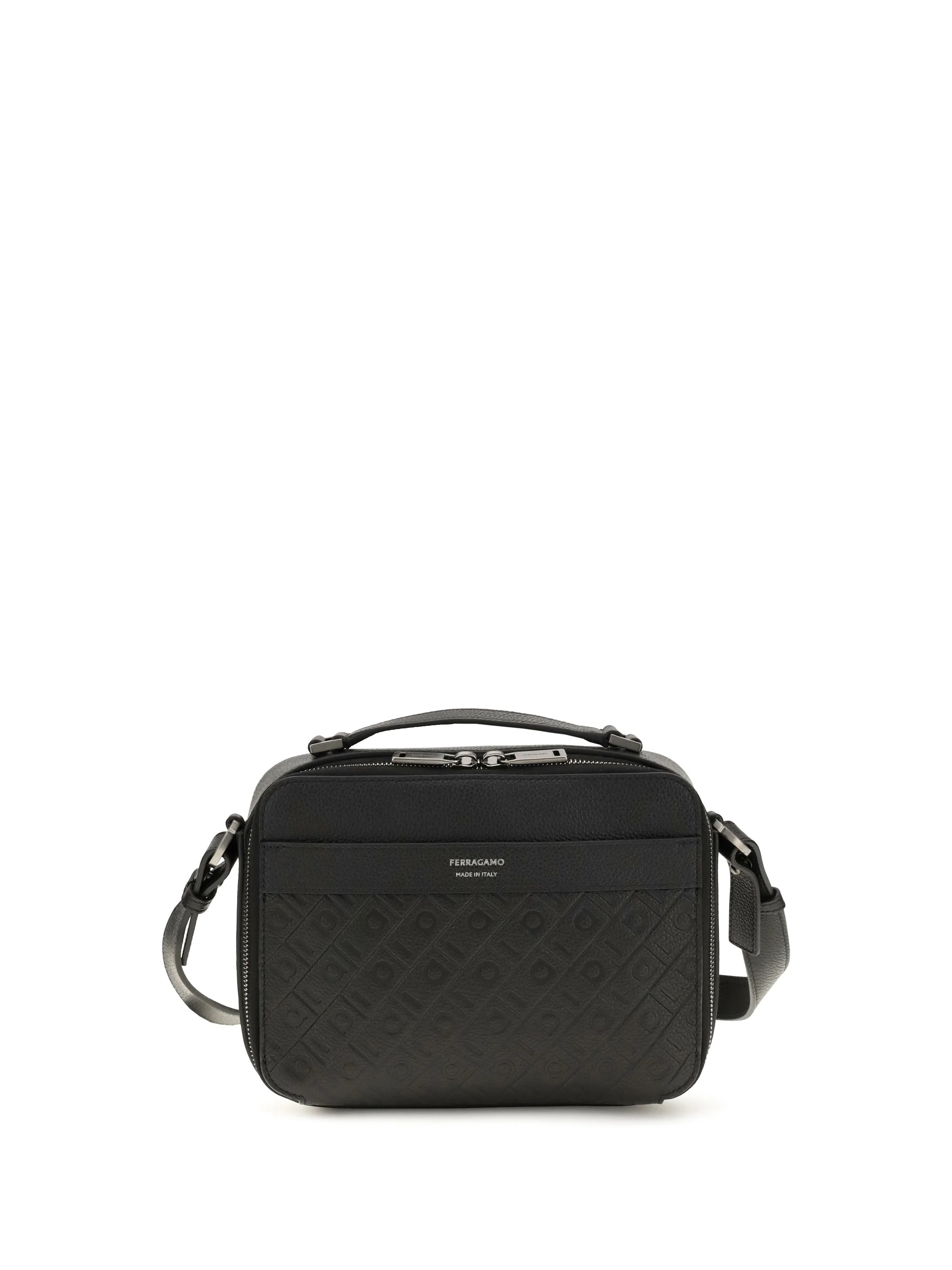 Ferragamo Leather Crossbody Bag Black Men - 1