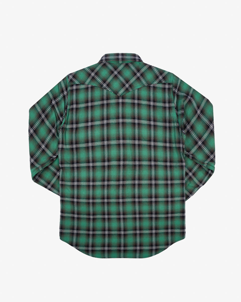 IHSH-405-GRN 12oz Ultra Heavy Flannel Check Western Shirt - Green - 4