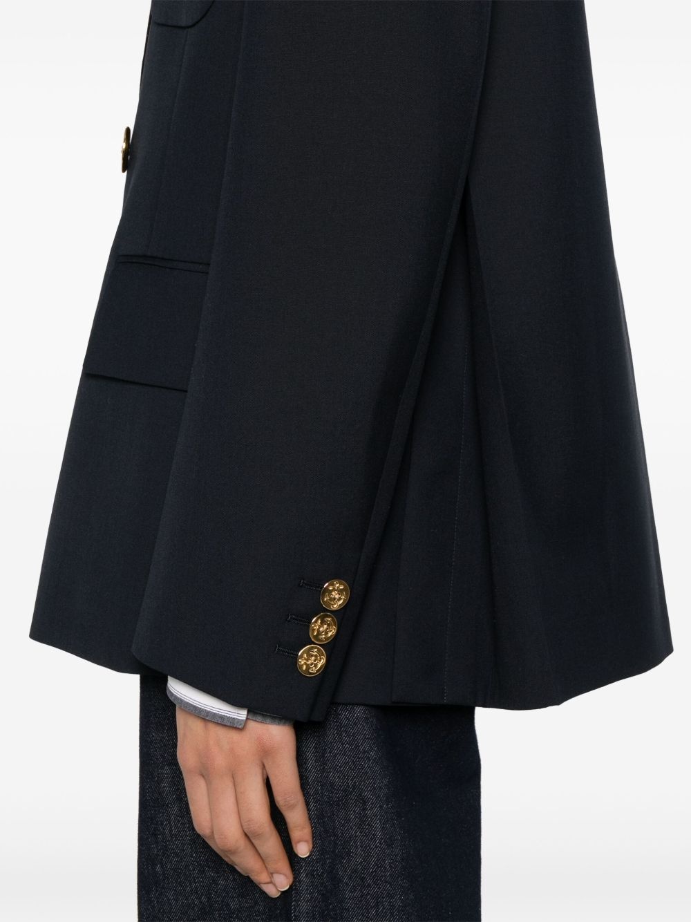 logo-embroidered blazer - 5