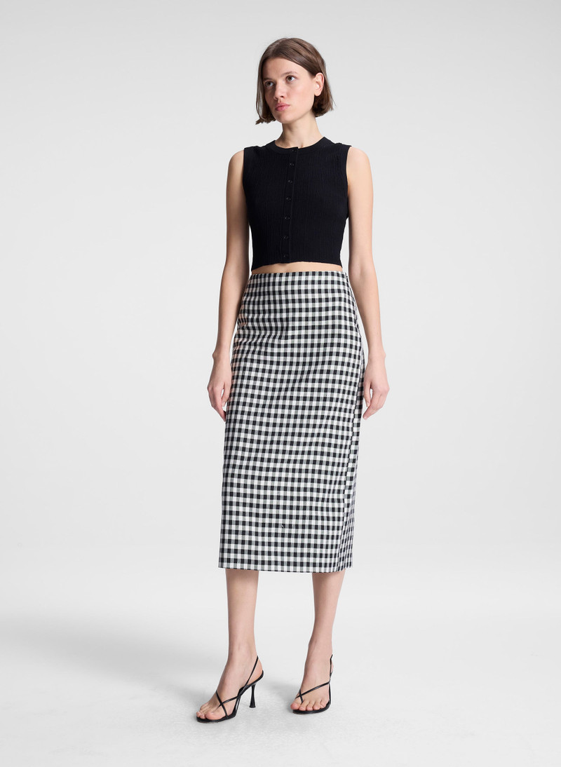 Phoebe Tailored Gingham Midi Skirt 5
