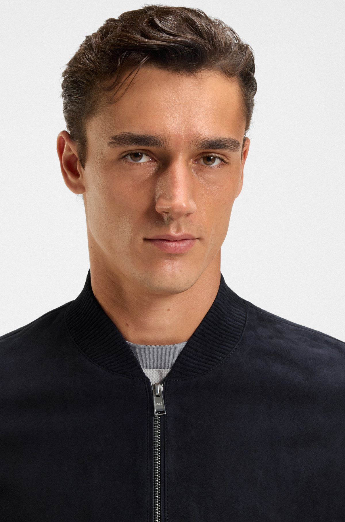 REGULAR-FIT BIKER JACKET IN METIS SUEDE - 5