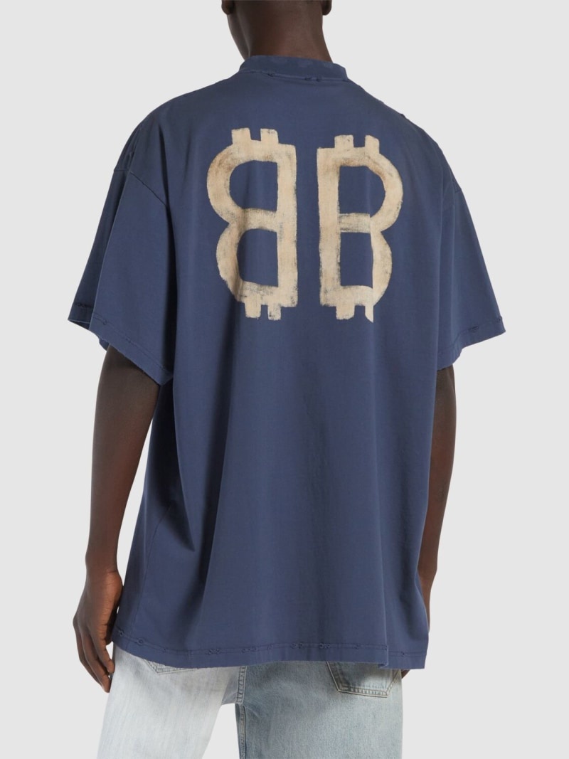 Crypto print vintage cotton t-shirt - 3