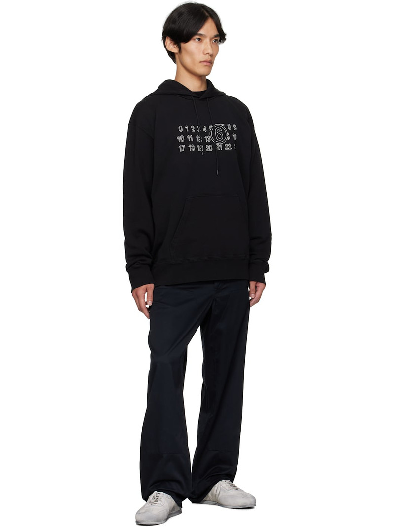 MM6 Maison Margiela Black Cotton Numeric Hoodie outlook
