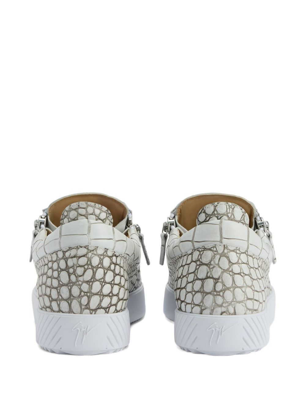 Frankie crocodile-effect zip sneakers - 3