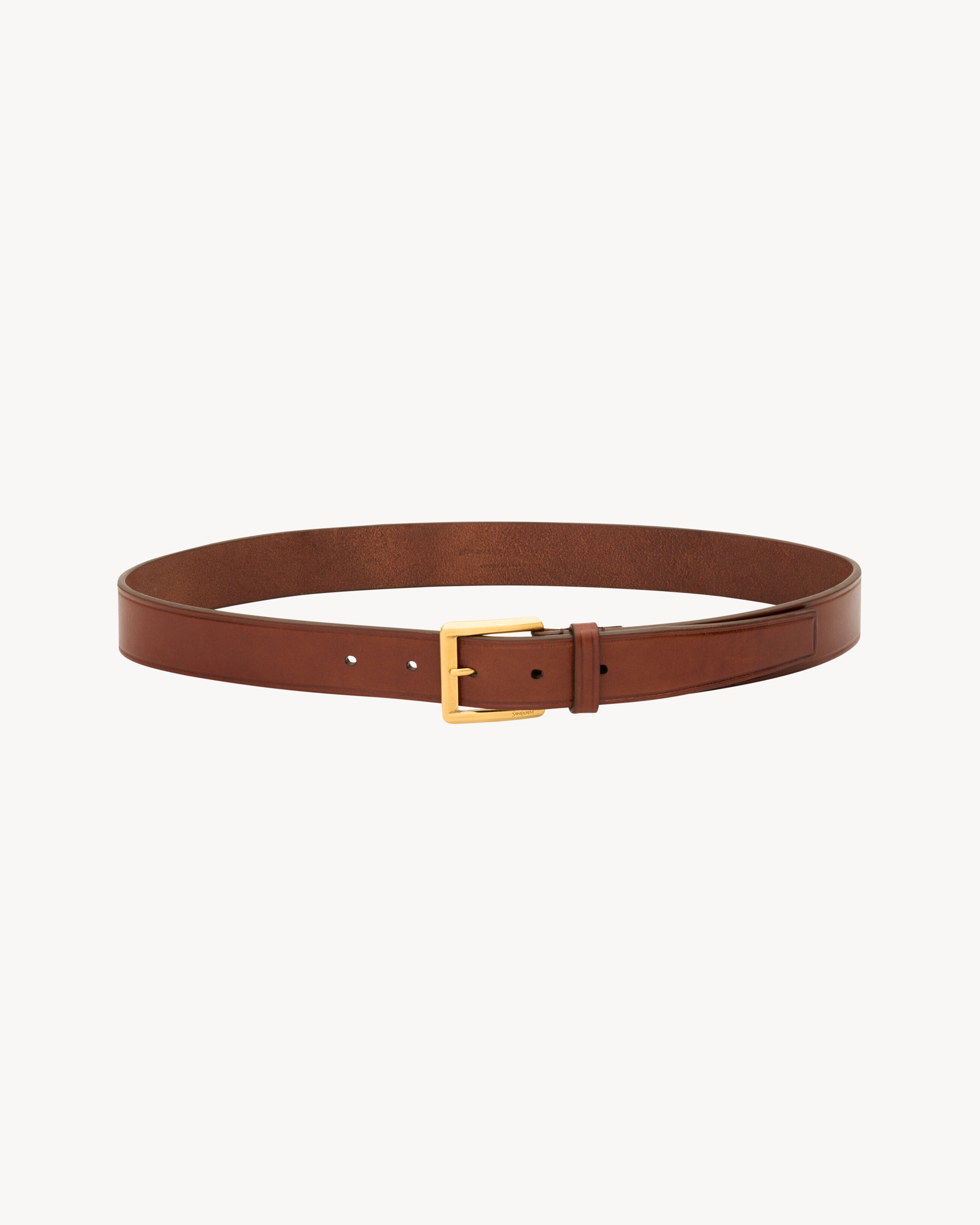 RECTANGULAR BUCKLE BELT IN LEATHER - 3