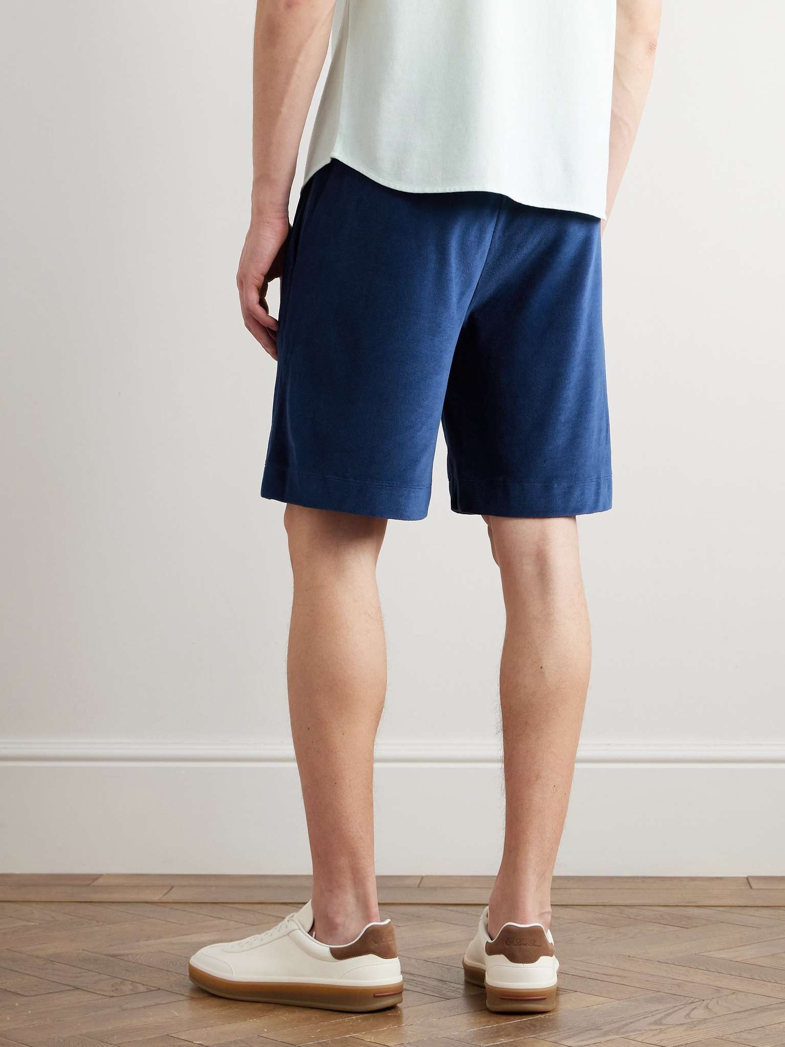Straight-Leg Cotton and Silk-Blend Chenille Drawstring Bermuda Shorts - 4