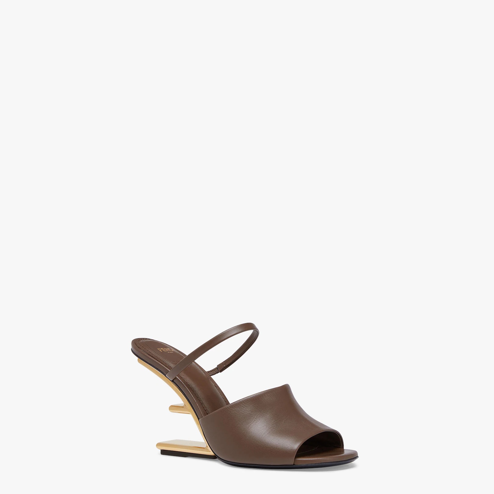 Brown leather high-heeled sandals - 2