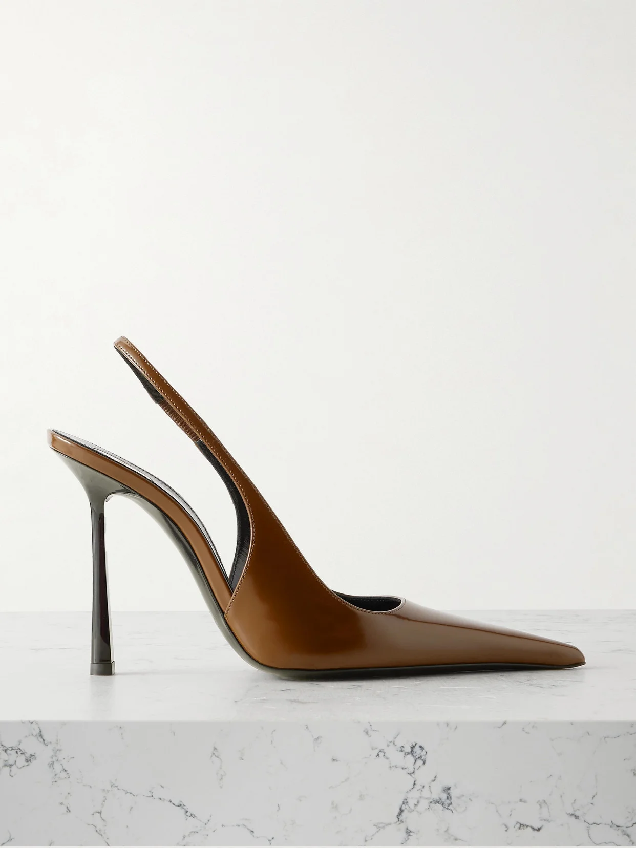 Vendôme Glossed-leather Slingback Pumps - 1