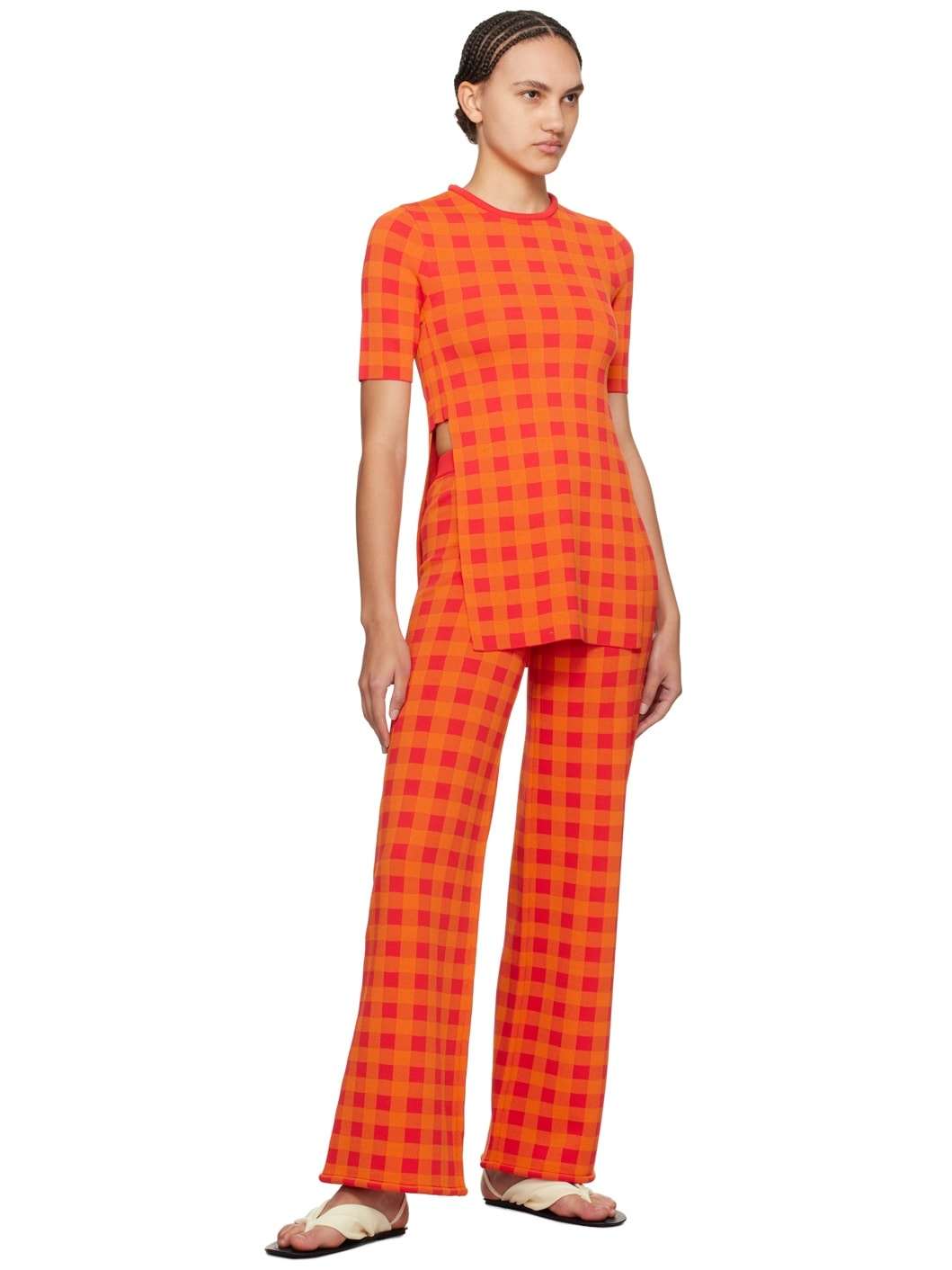 Orange Jabber Trousers - 4