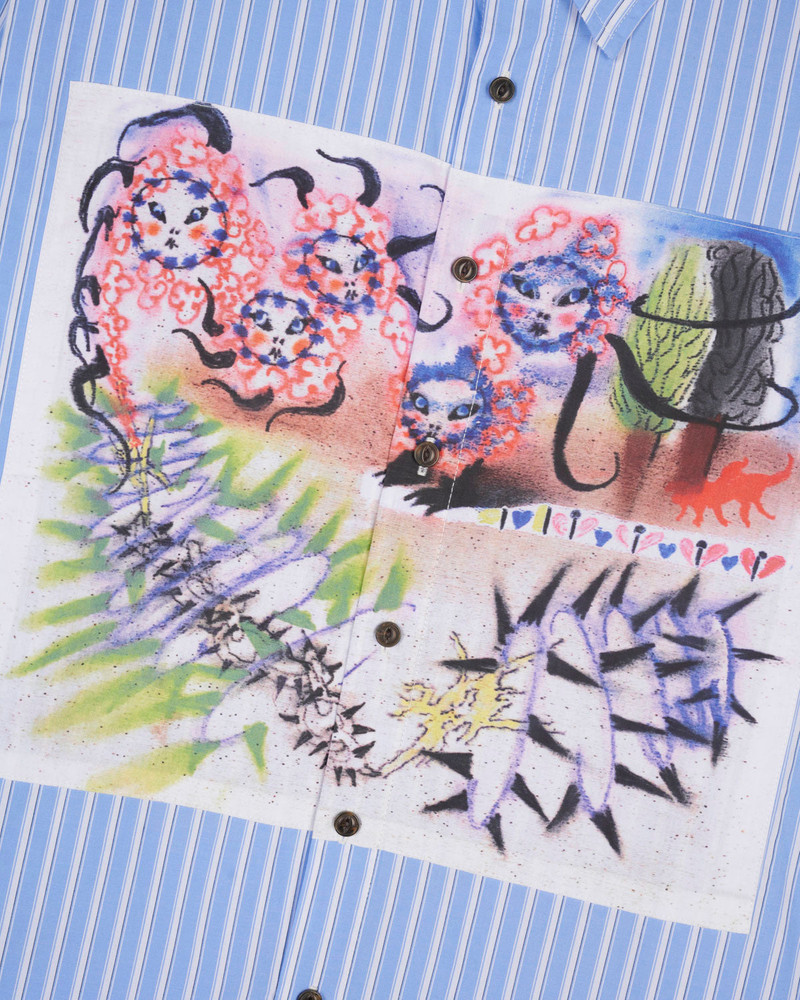 Omer Striped Oxford Button Up Shirt - Blue 3