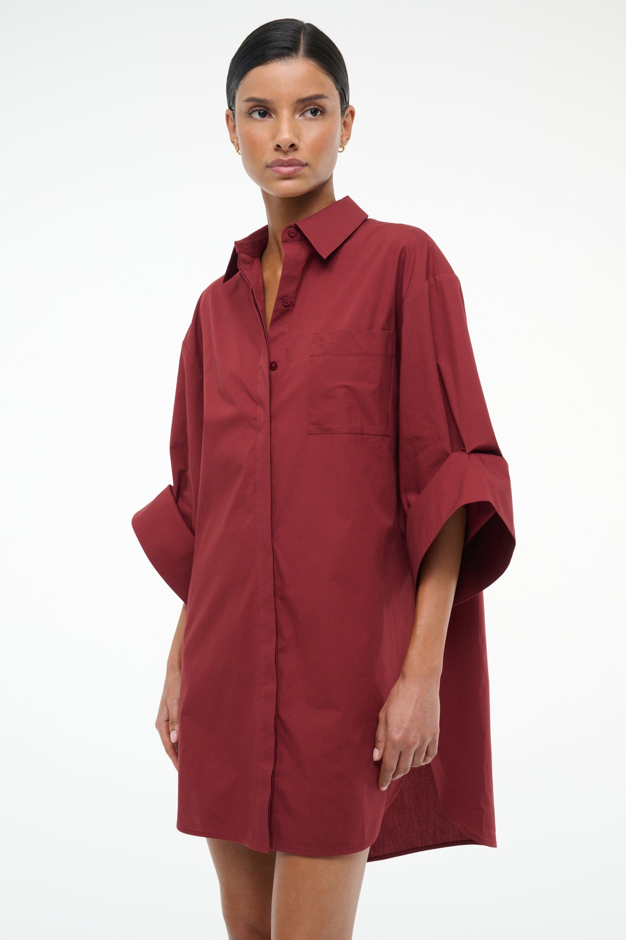 STAUD NICO DRESS SANGRIA - 3