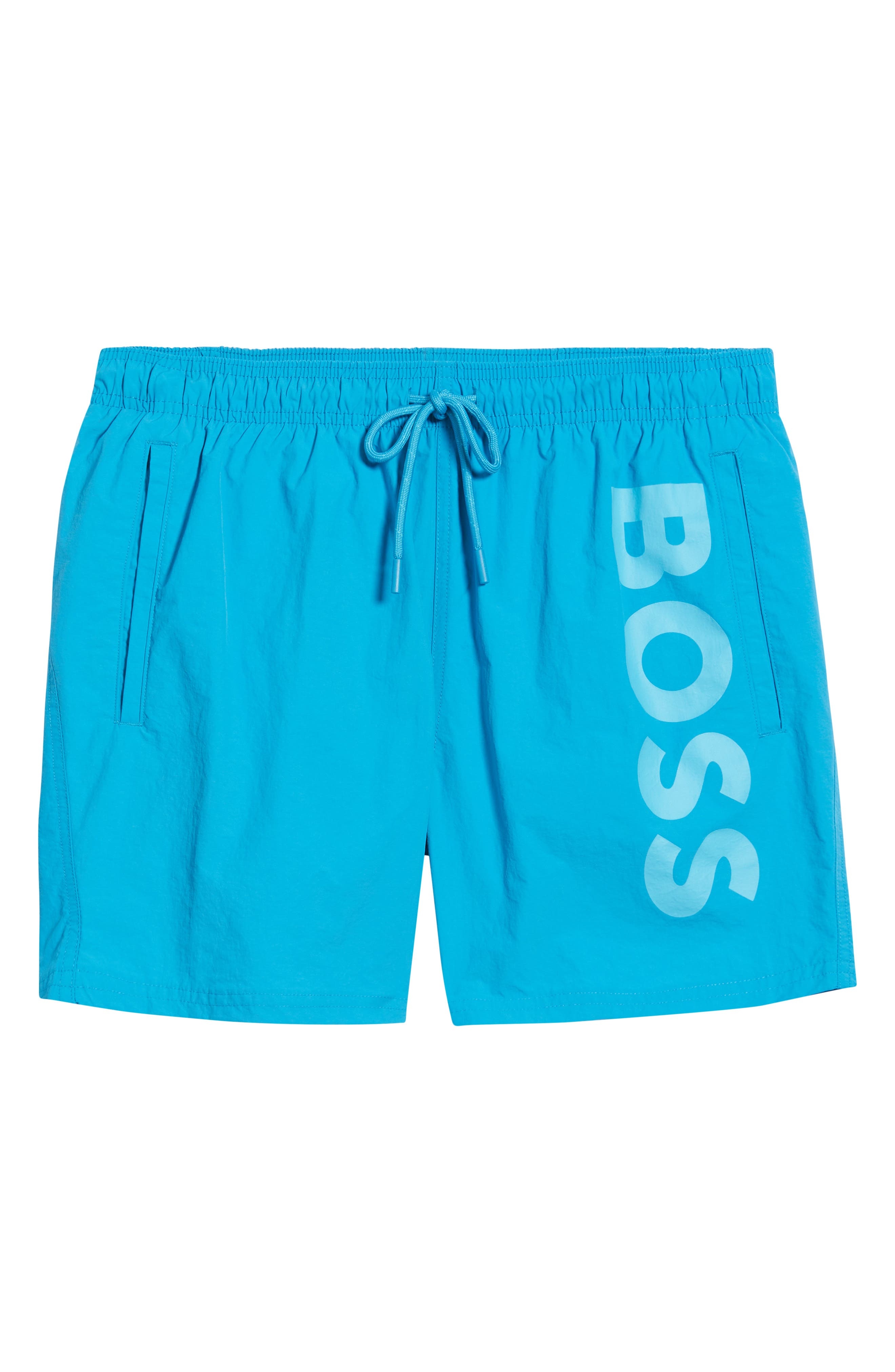 BOSS Octopus Swim Trunks in Turquoise Blue at Nordstrom - 6