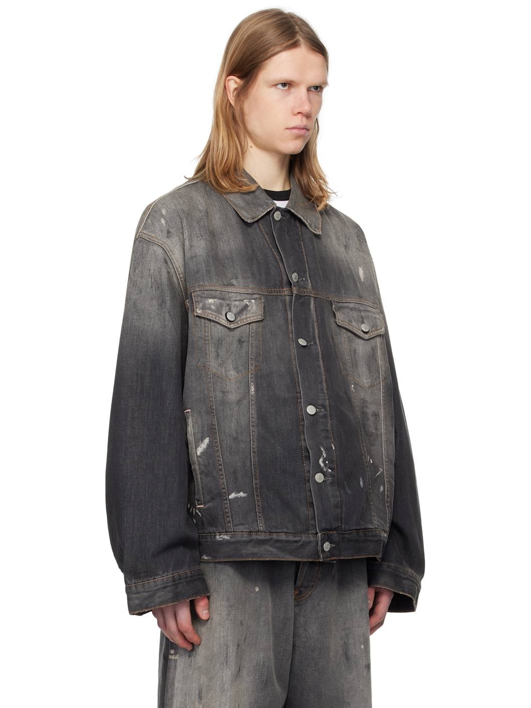 Black Oversized Fit Denim Jacket - 2