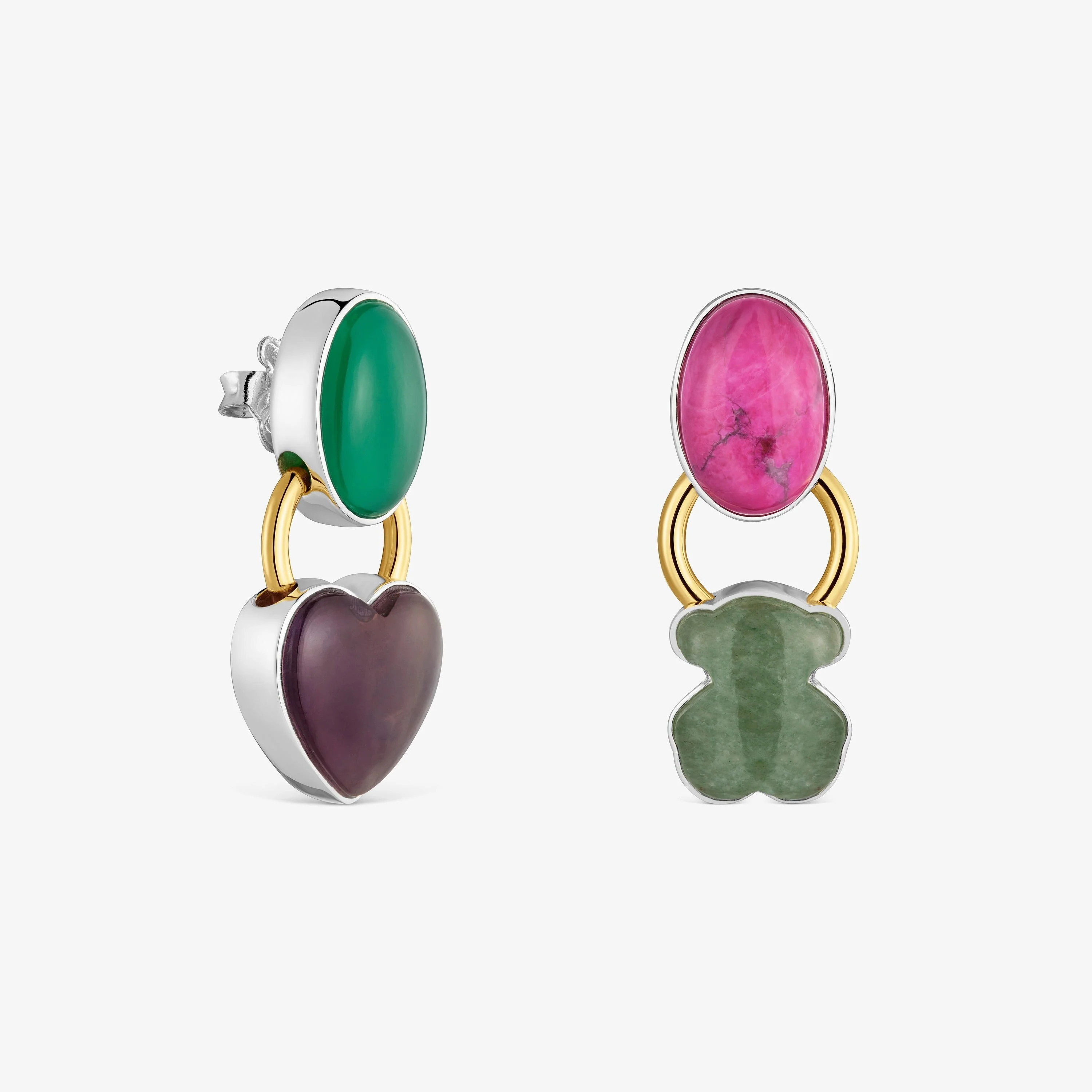 Two-tone Bear earrings with gemstones TOUS Gem Power - 1