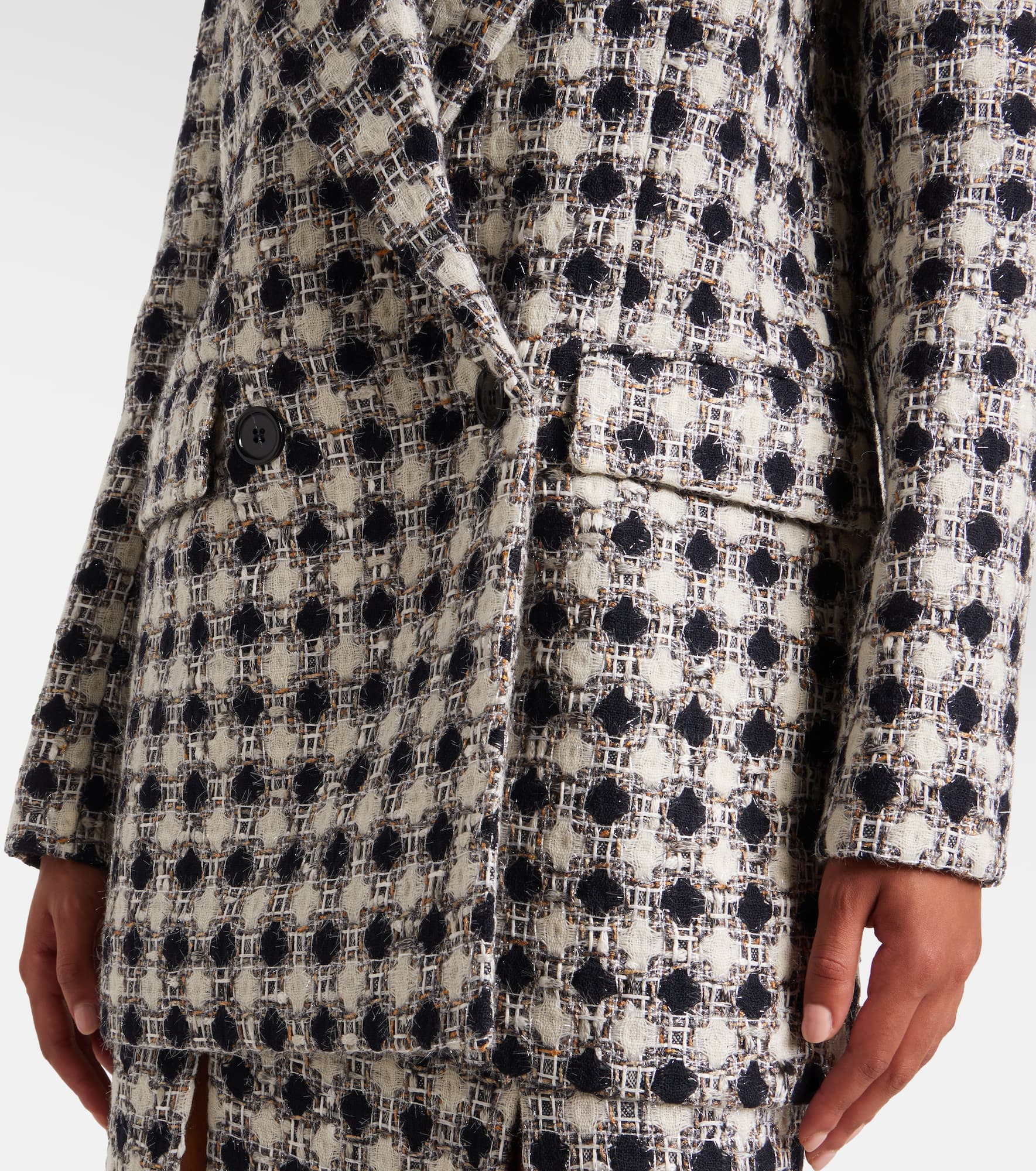 Double-breasted tweed blazer - 5