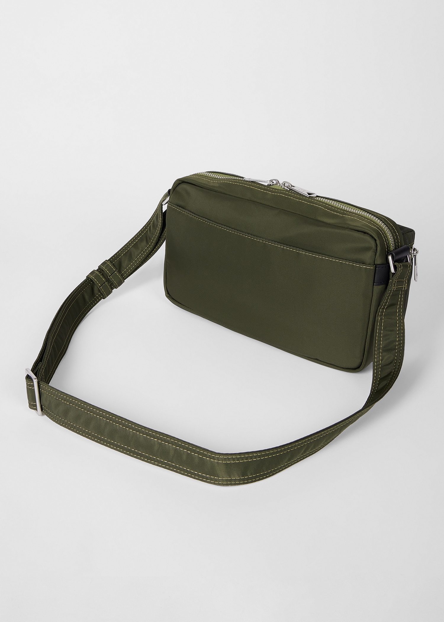 Green 'Laser Stripe' Recycled-Nylon Cross-Body Bag - 5