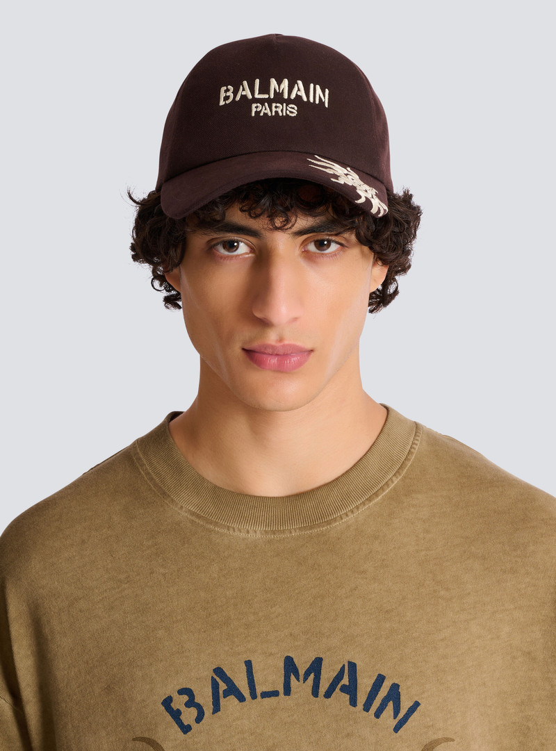 Balmain Cotton cap with Balmain Paris and Sun embroidery outlook