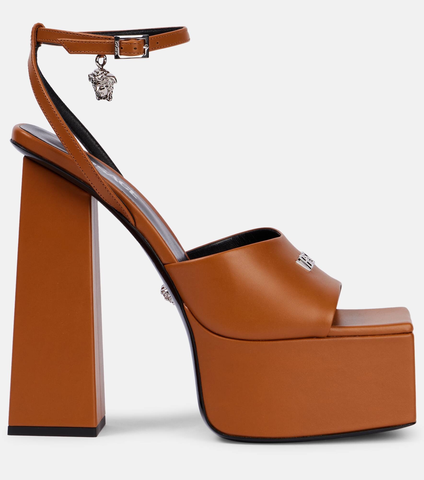 150 leather platform sandals - 4