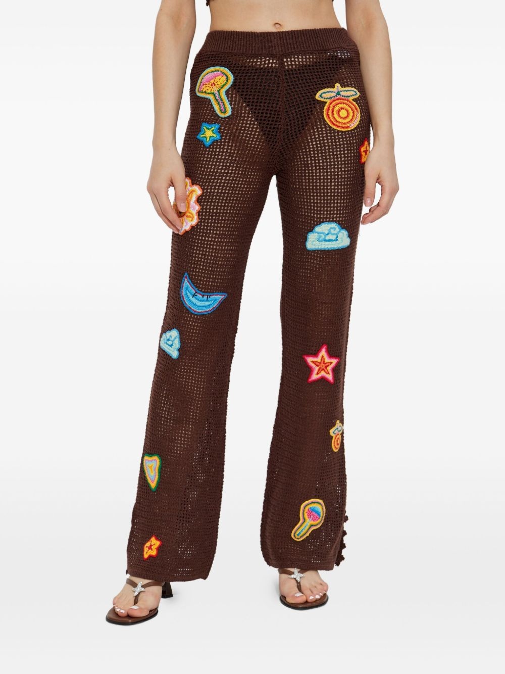 crochet-knit trousers - 3