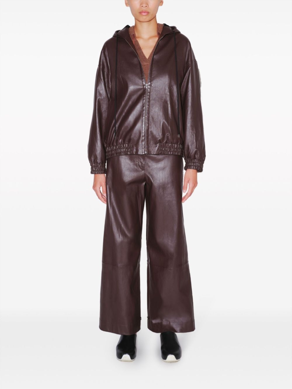 Plonge leather hooded jacket - 2