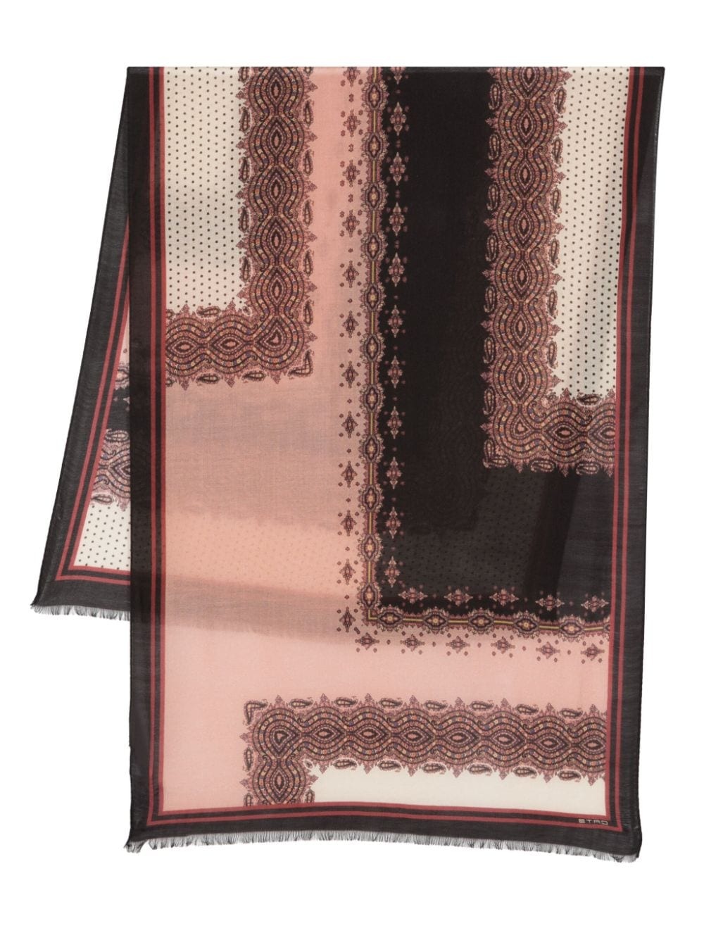 paisley-print frayed-edge scarf - 1