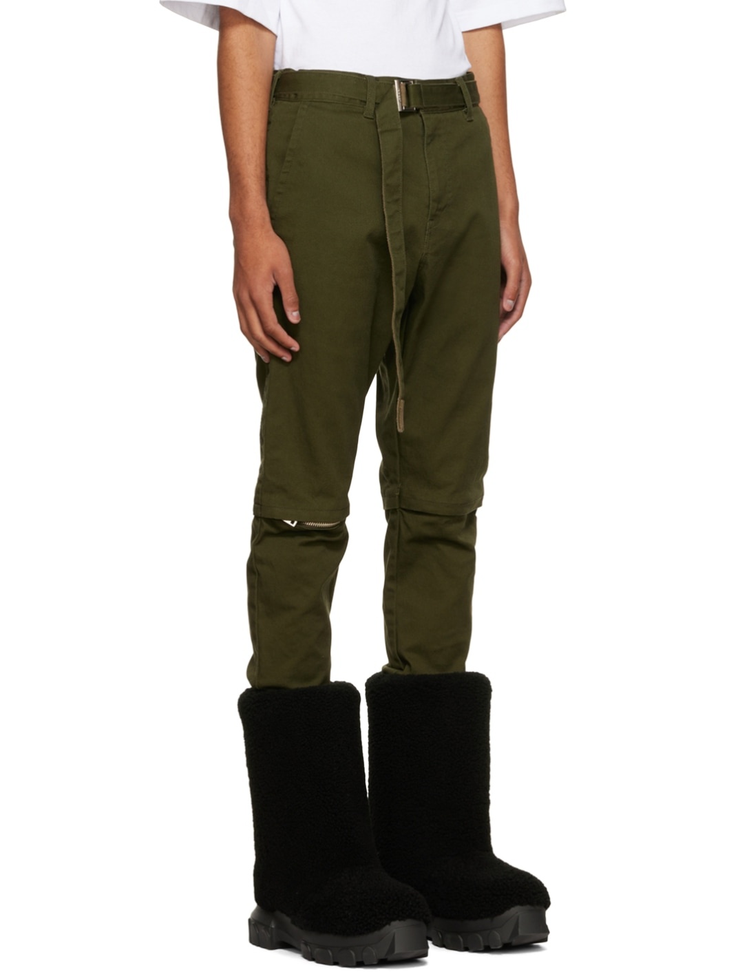 Khaki Zip Jeans - 2