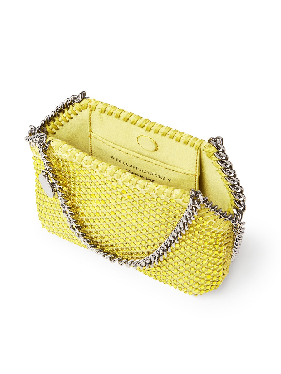Falabella Crystal Mesh Mini Tote Bag in Yellow - 3