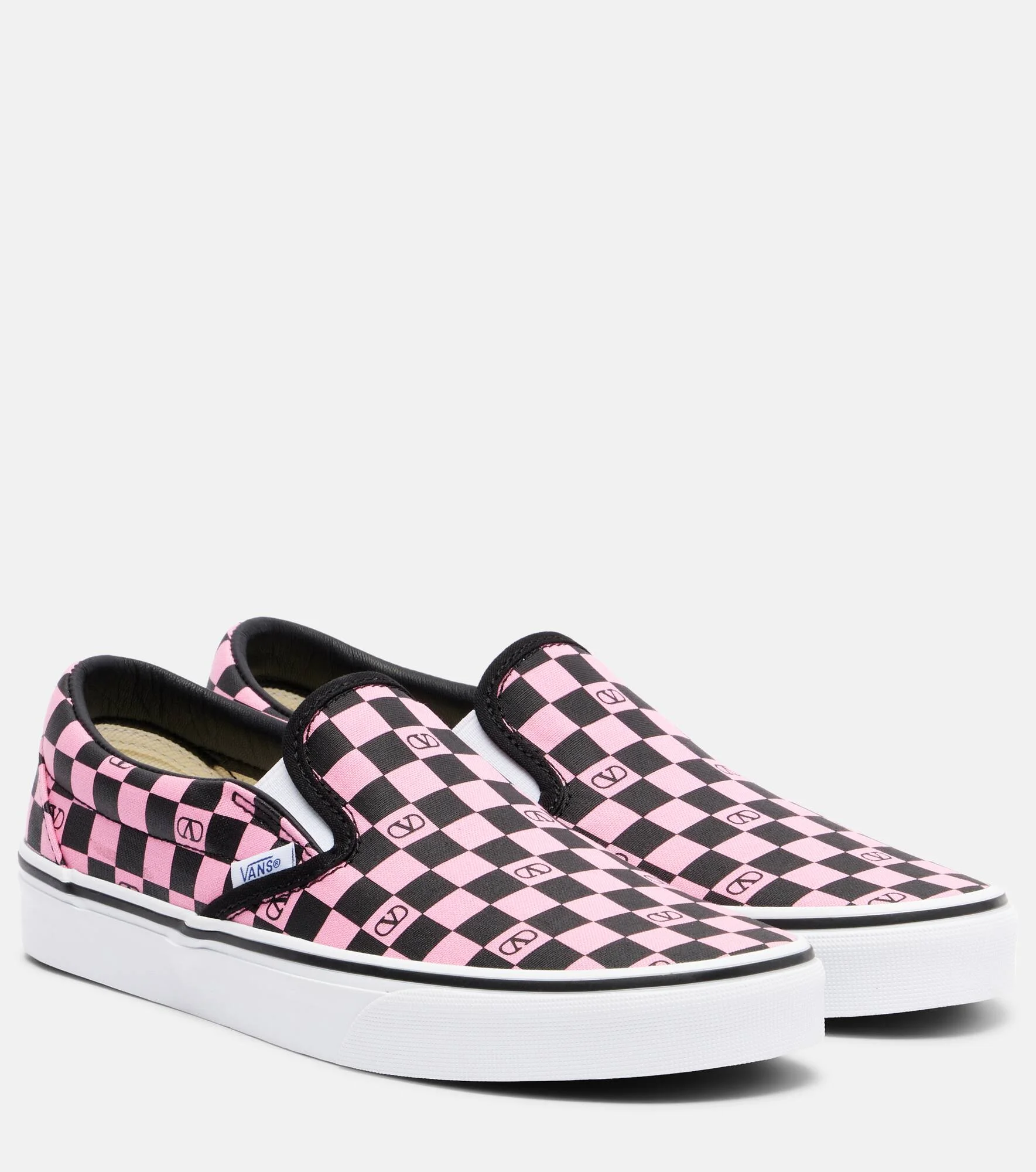 x Vans VLogo checked canvas slip-on sneakers - 1