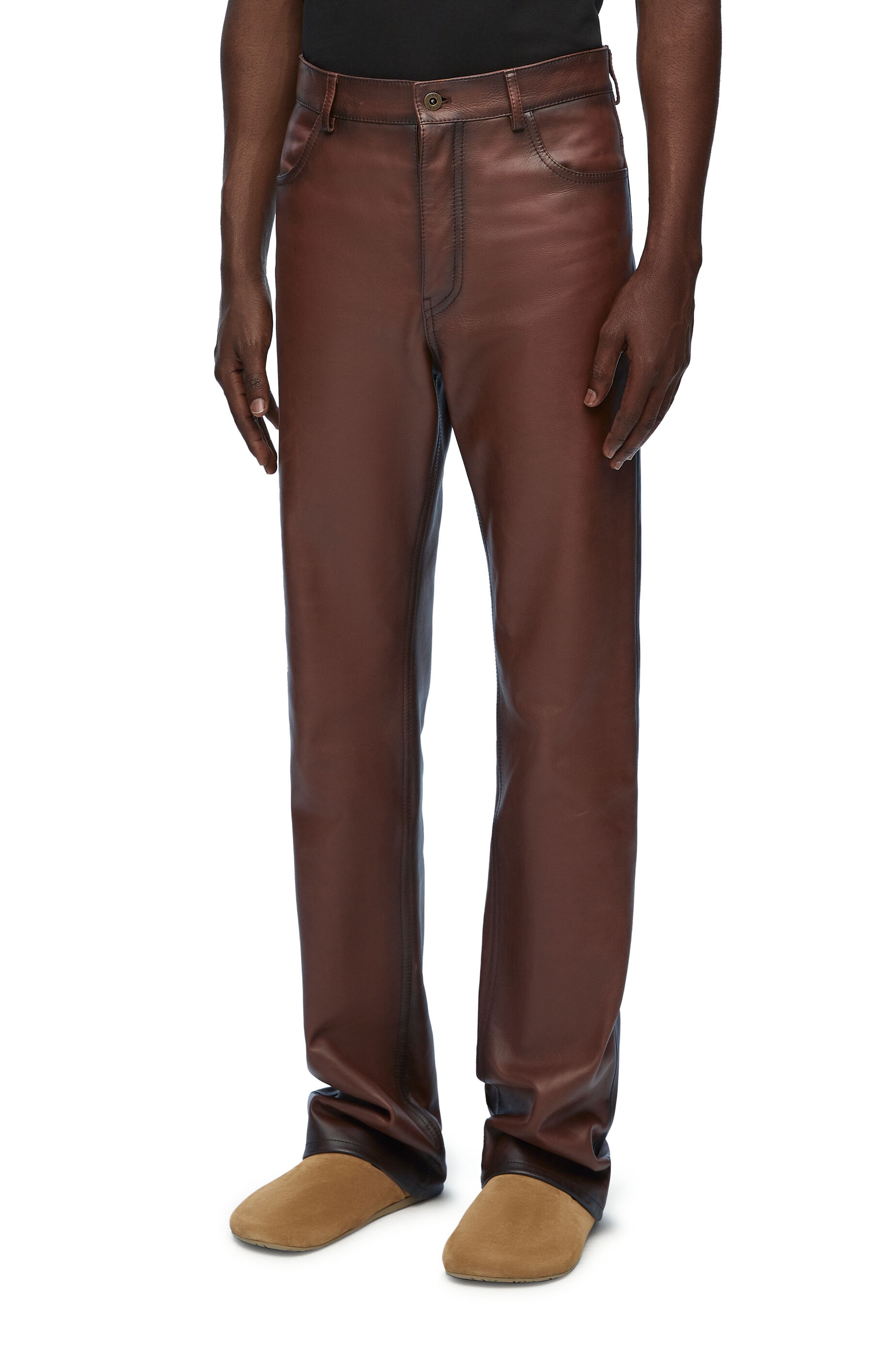 Bootleg trousers in nappa calfskin - 3