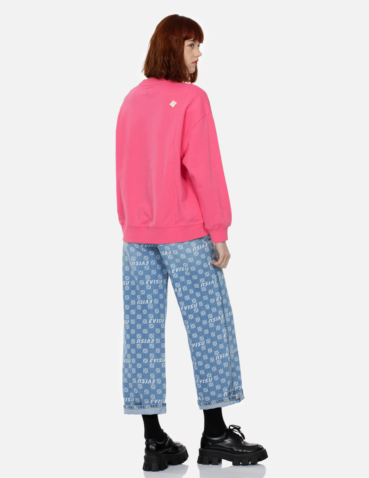 FORTUNE CAT AND DARUMA PRINT OVERSIZED SWEATSHIRT - 3