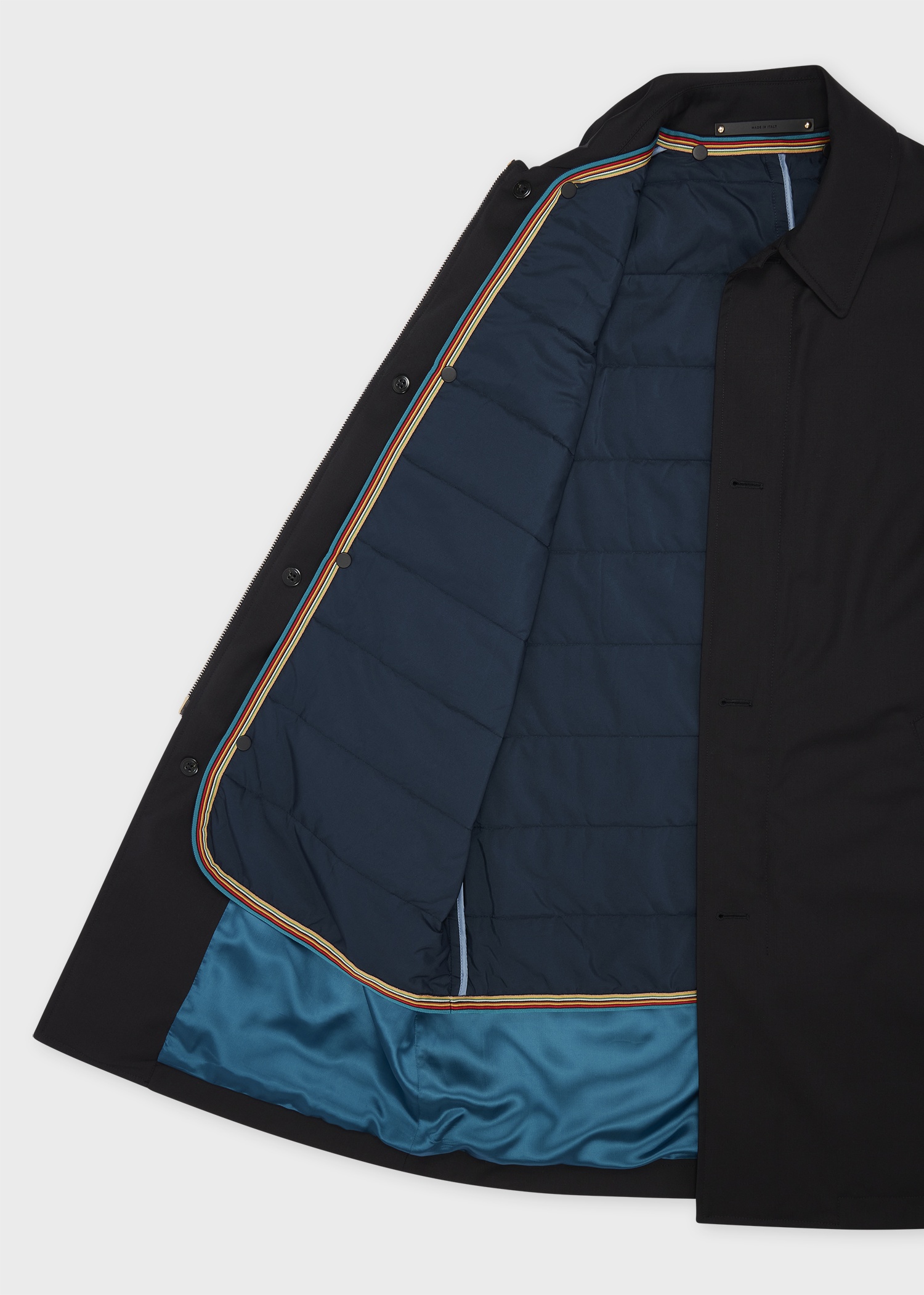 Black 'Storm System' Wool Mac With Detachable Gilet - 5