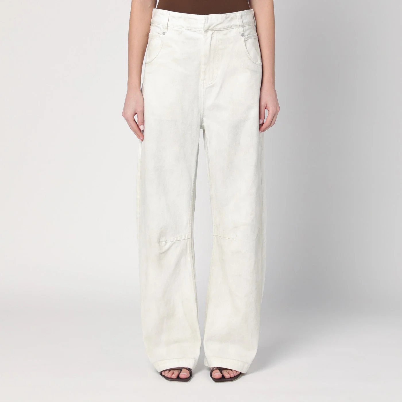 Ivory denim trousers - 1