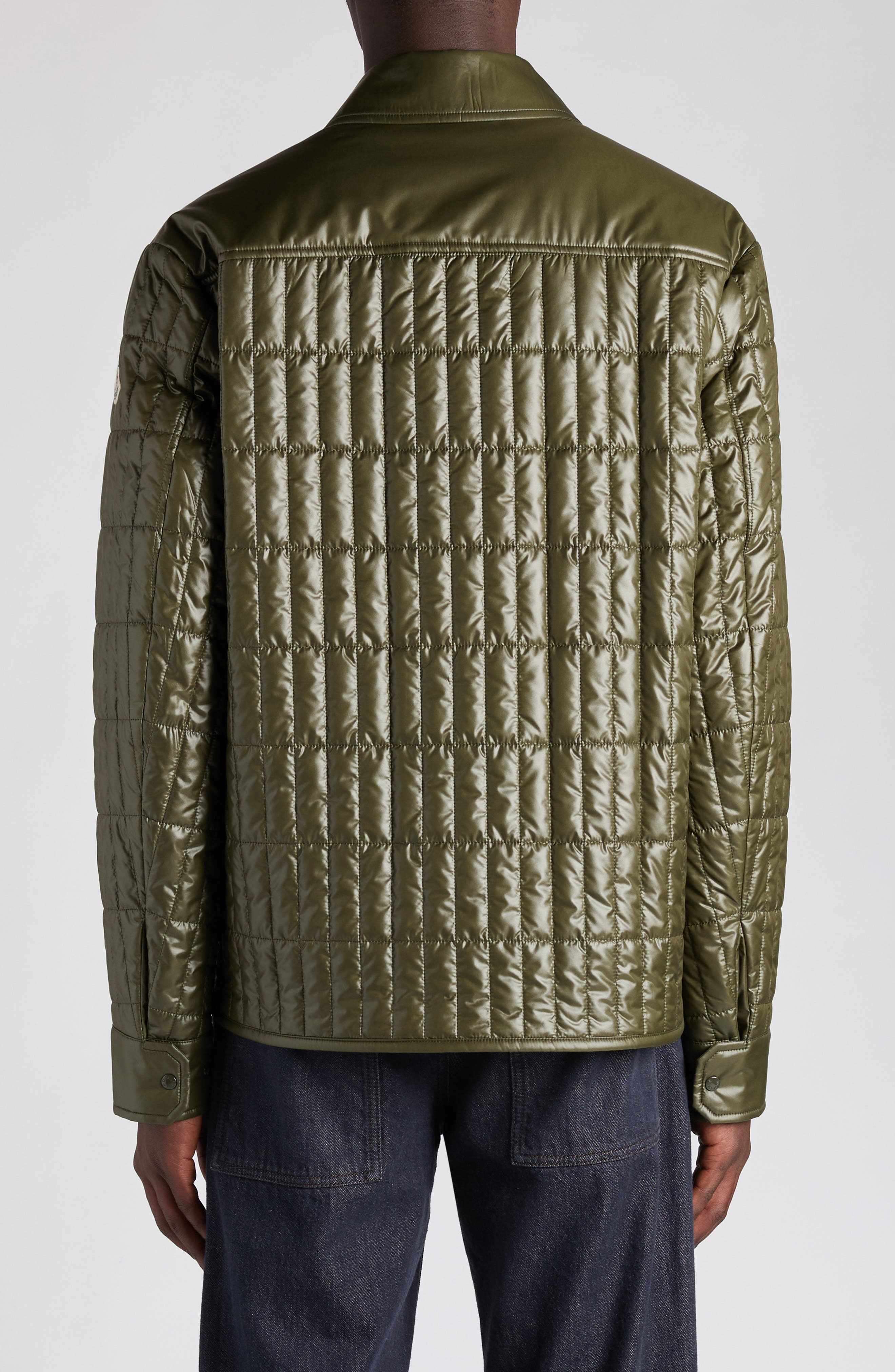 Moncler Madiere Vertical Quilted Shirt Jacket in Deep Depths at Nordstrom - 3