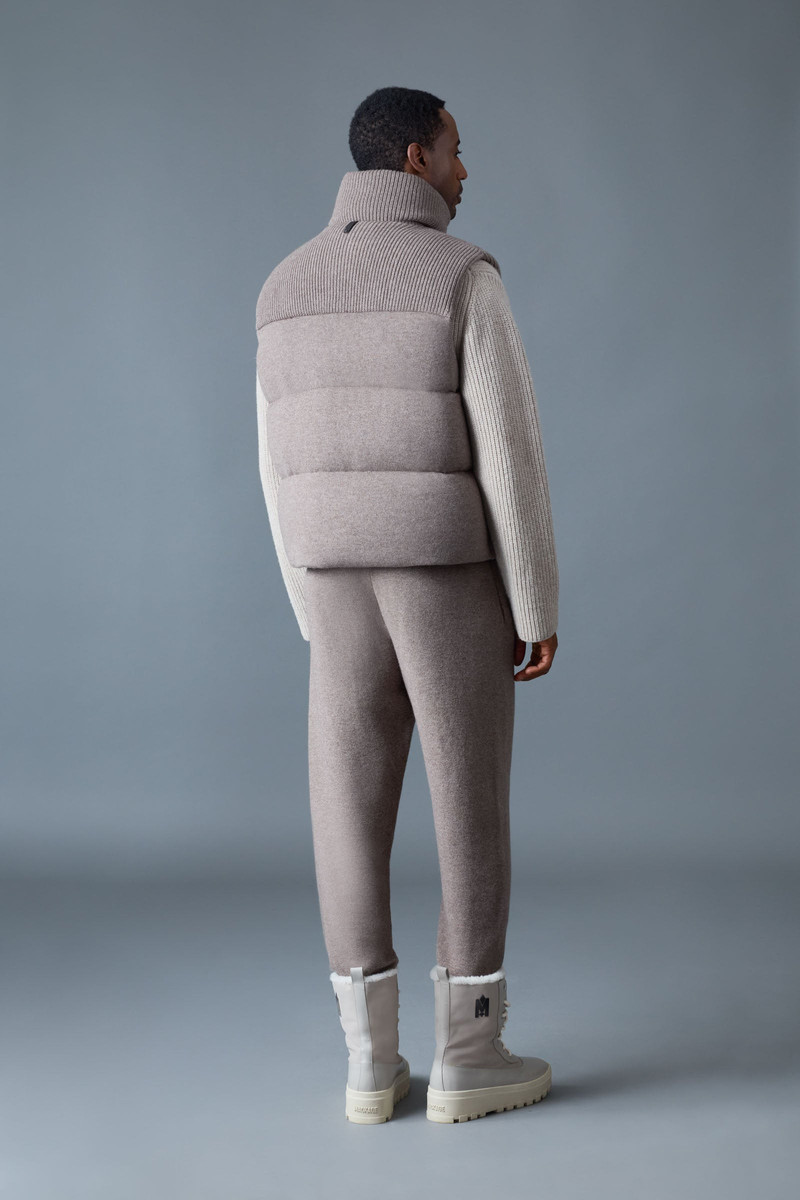 BRAXTON Cashmere Wool Blend Vest with Contrast Yoke 4
