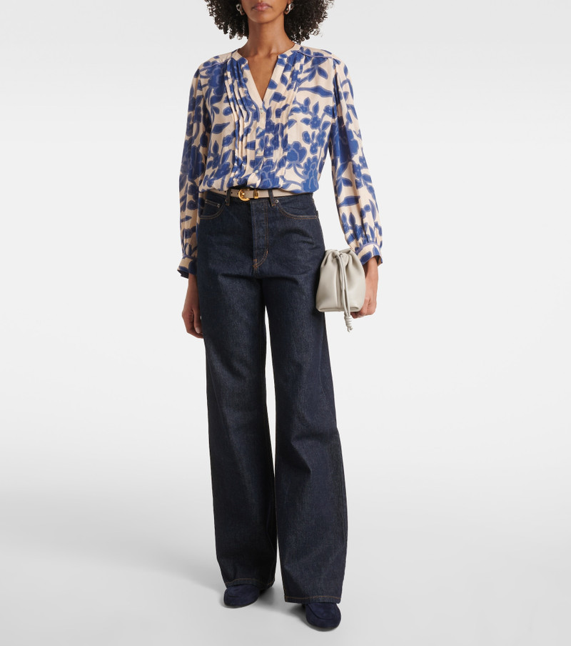 velvet Elda printed crêpe blouse outlook