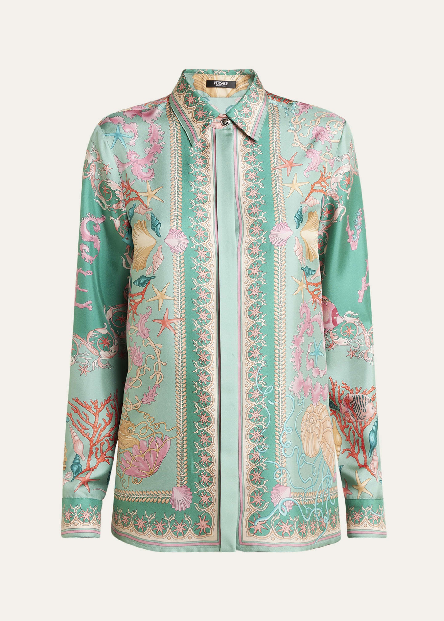 Underwater Barocco Foulard Silk Twill Formal Shirt - 1