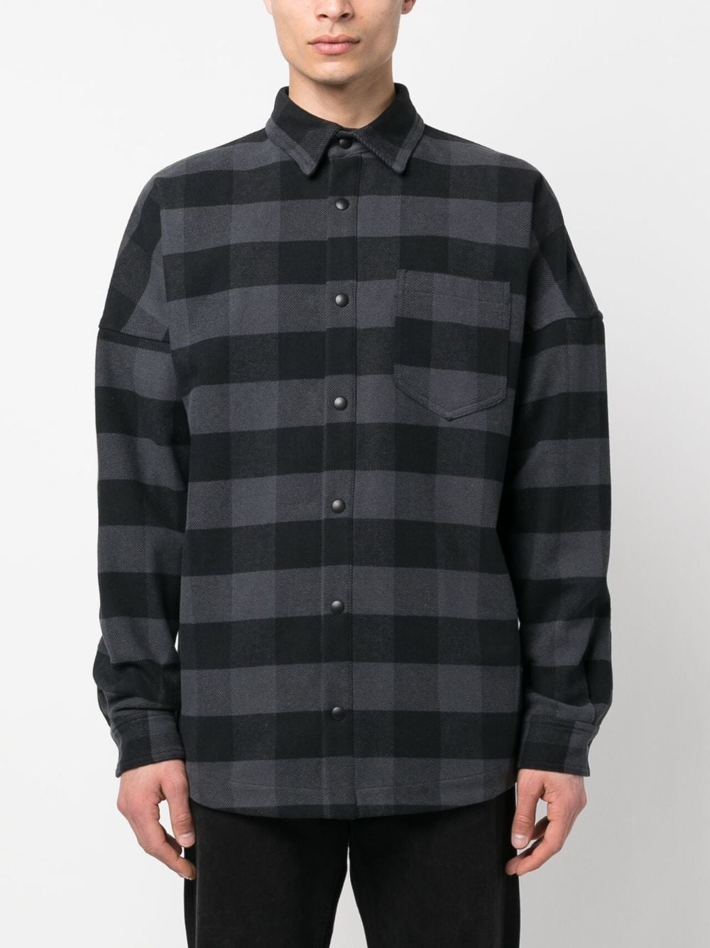 check-print cotton shirt - 3