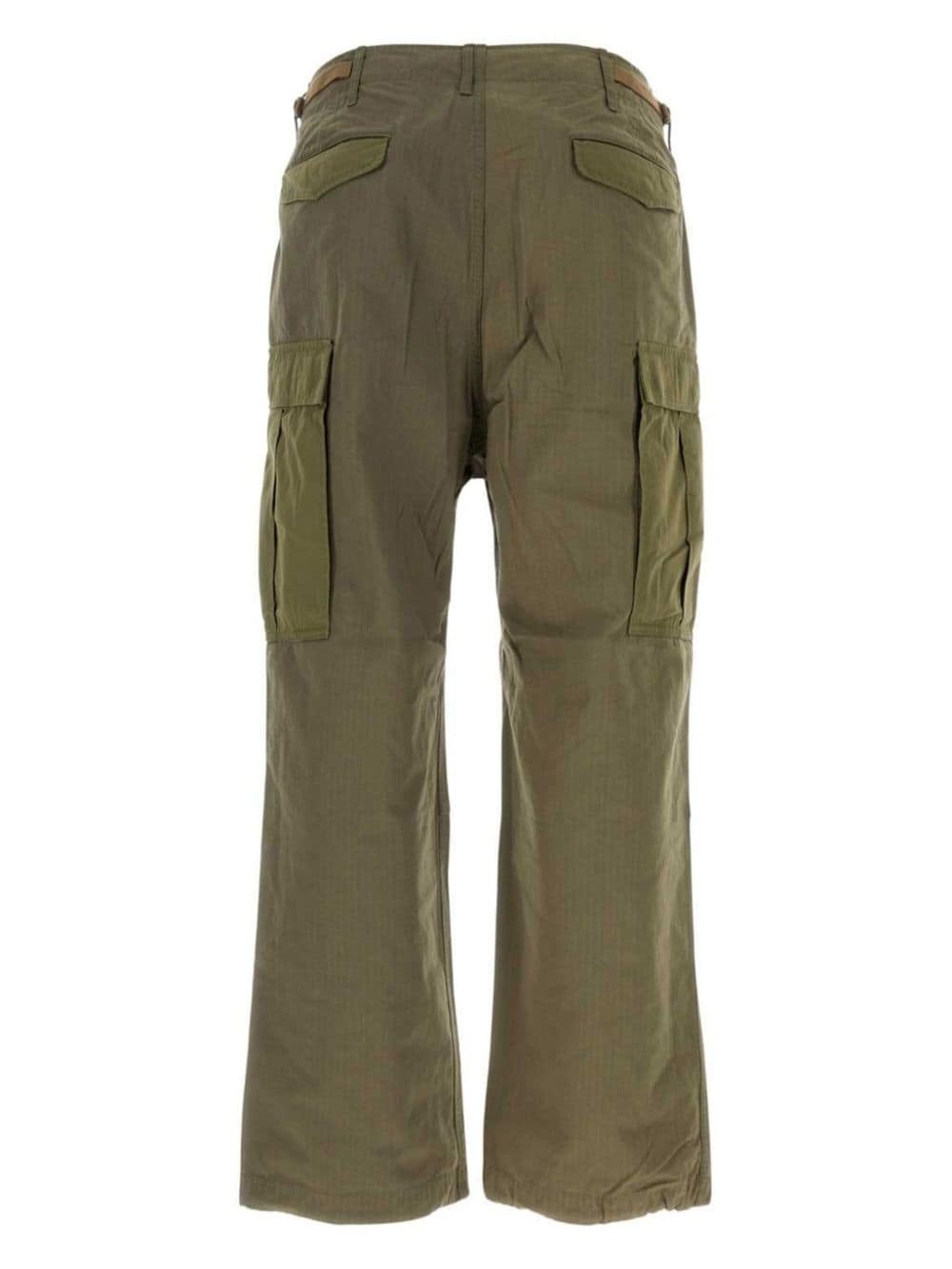 knee-pleat straight-leg cargo trousers - 2