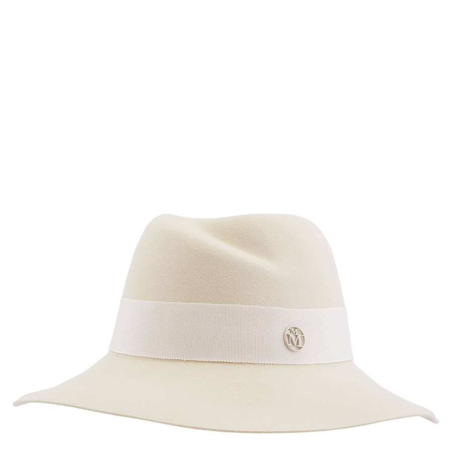 Maison Michel Ladies Beige Virginie Seed Pearl Felt Fedora Hat - 4