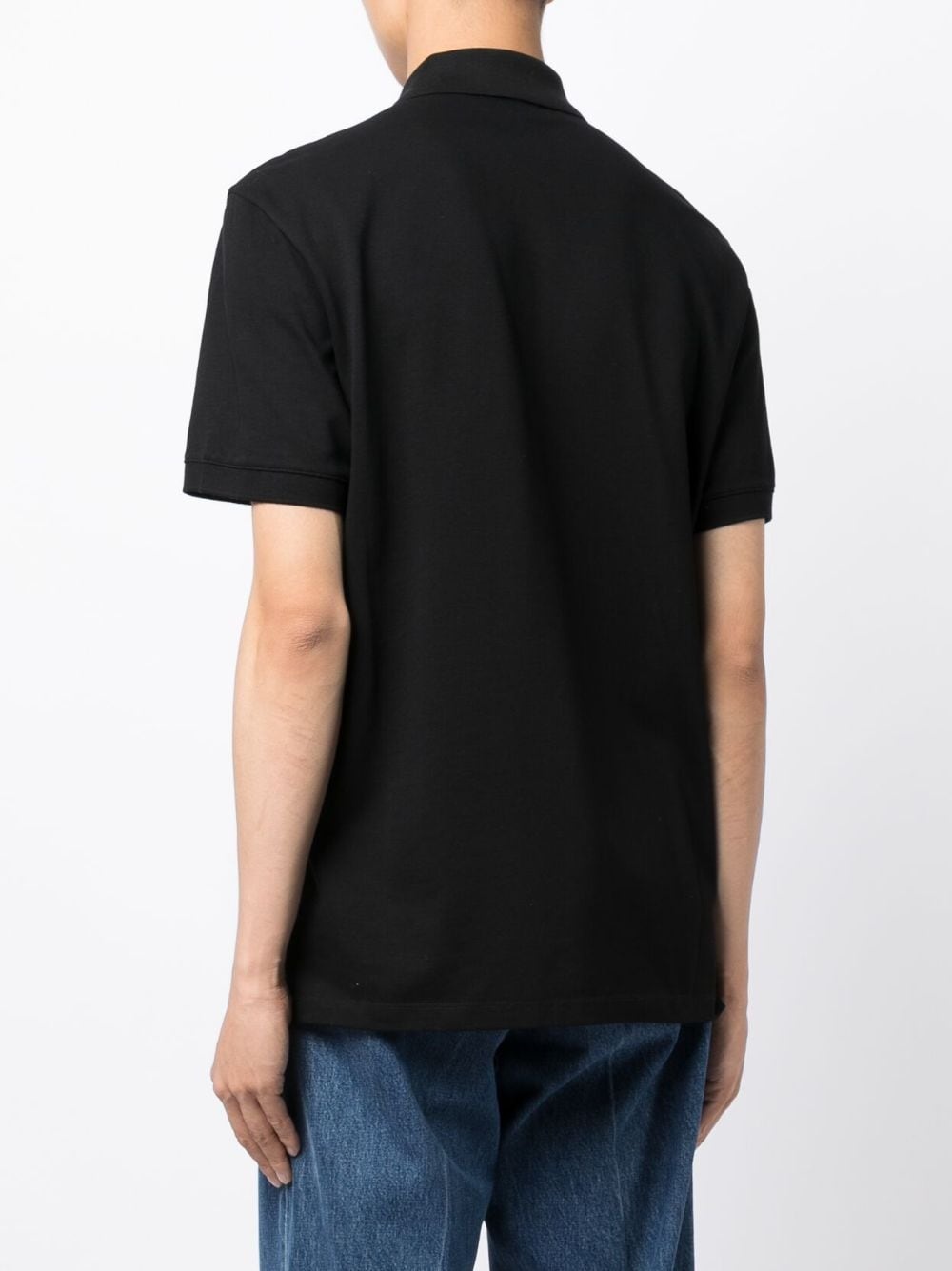 logo-tape cotton polo shirt - 4