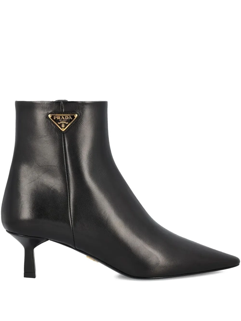 LEATHER POINTED ANKLE BOOTS - 1