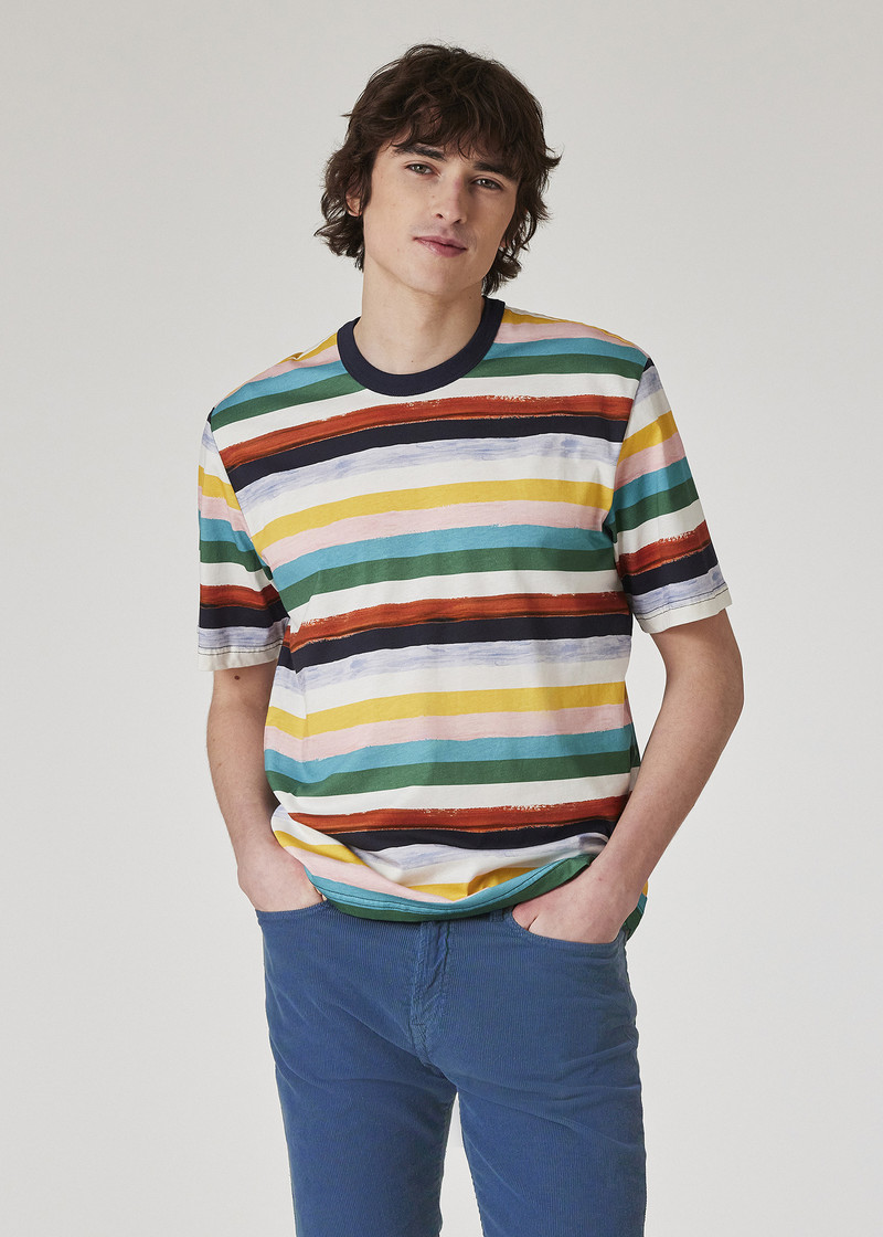 Multi Stripe Organic Cotton T-Shirt 3